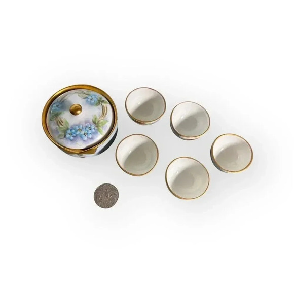 Antique Rosenthal Porcelain Trinket Box & Bowl Set Floral Design - Picture 2 of 3